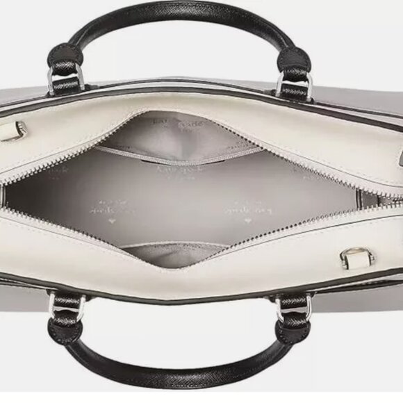 Kate Spade Madison Medium Top Handle Satchel Shoulder Purse - Platinum Grey - Picture 5 of 6